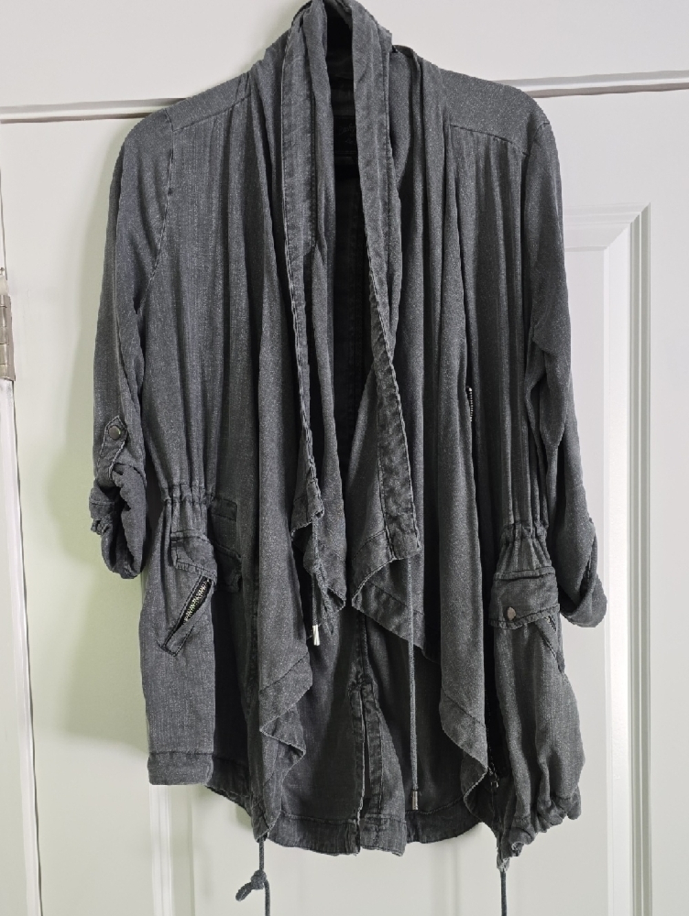 Women’s Lucky Brand Military Style Utility Jacket Grey Size S - Picture 3 of 16